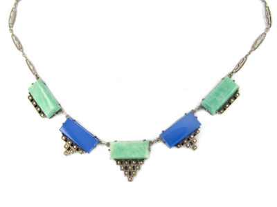 Art Deco Marcasite & Amanazite Necklace