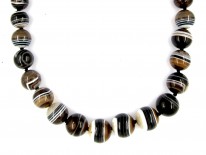 Onyx Beaded Necklace with Onyx & Gold Clasp