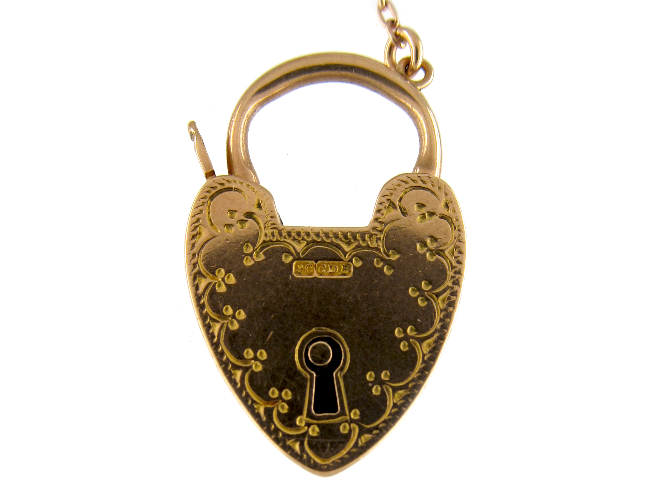 9ct Gold Wide Gate Bracelet with Padlock Clasp (922D) The Antique