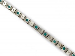 Emerald & Diamond White Gold Bracelet