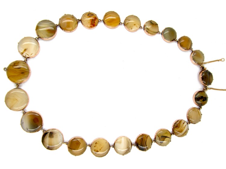 Georgian Brown Agate & Gold Necklace