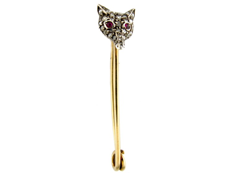 Diamond Fox Head Pin