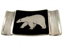 Polar Bear Silver & Enamel Brooch