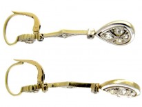 Art Deco Gold Diamond Drop Earrings