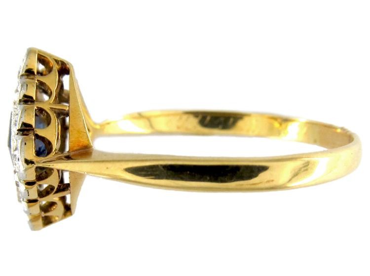 Sapphire & Diamond Shape Edwardian Ring