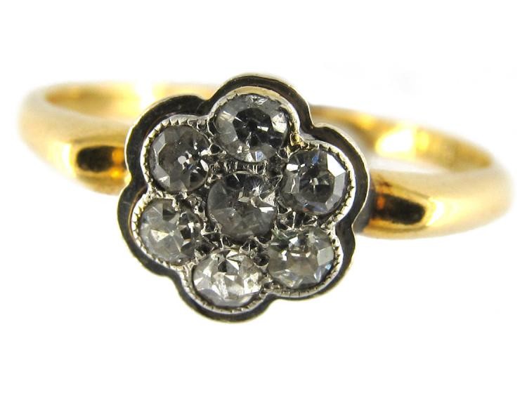 Diamond Edwardian Small Cluster Ring