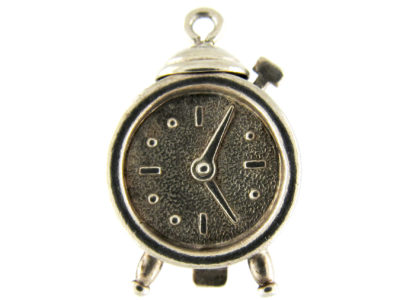 Silver Clock Charm