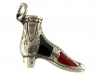 Victorian Scottish Silver & Agate Boot Charm