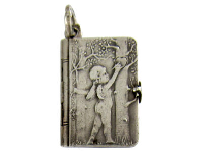 Silver Cherub Book Charm