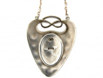 Art Nouveau Silver & Enamel Pendant on Chain by Charles Horner