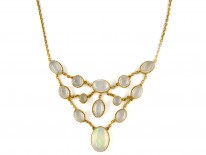 Art Nouveau Water Opal 15ct Gold Necklace