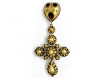 19th Century Very Large French Silver Gilt Cross, in Original Case