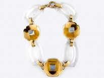 Rock Crystal & Moonstone 14ct Gold Bracelet