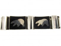 Polar Bear Silver & Enamel Bracelet