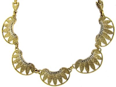Theodor Fahrner Silver Gilt & Marcasite Necklace