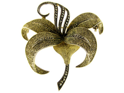 Theodor Fahrner Silver Gilt & Marcasite Brooch