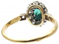Emerald & Diamond Edwardian Cluster Ring
