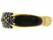 Burma Sapphire Bombe Pavé Set Gold Ring