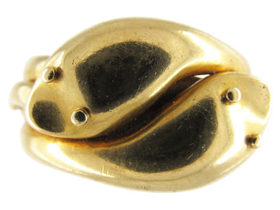 Edwardian 18ct Gold Double Snake Ring
