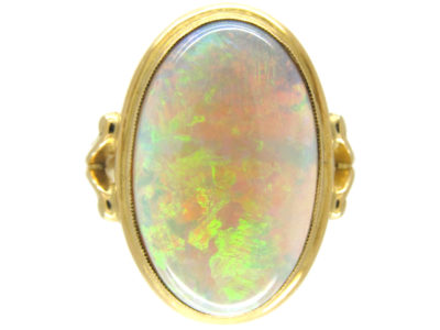 18ct Gold Large Opal & Gold Cocktail Ring