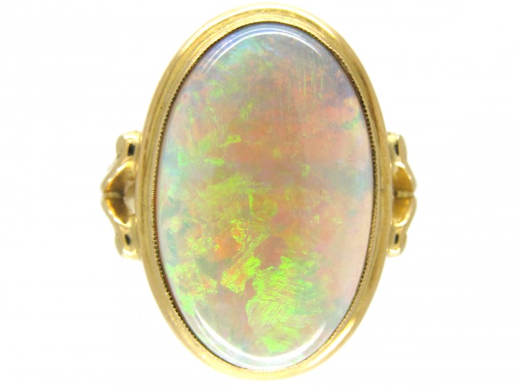 18ct Gold Large Opal & Gold Cocktail Ring