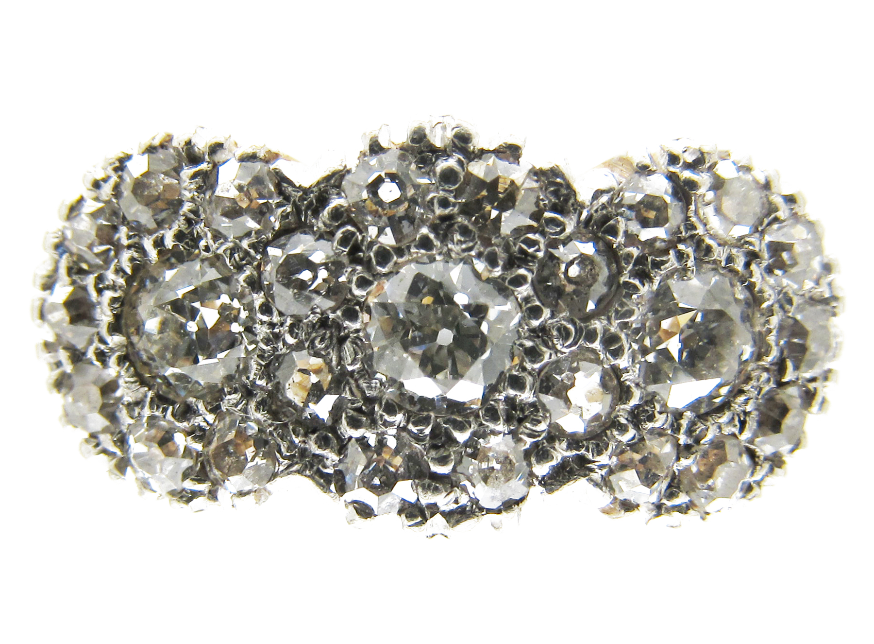Triple Cluster Diamond Ring (33E) | The Antique Jewellery Company
