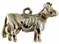 Silver Cow Charm