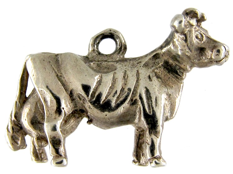 Silver Cow Charm