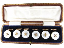 Edwardian 18ct Gold Buttons in Original Case