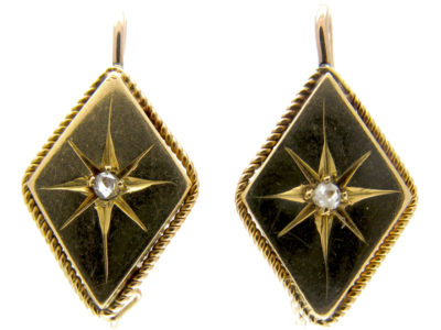 Victorian 18ct Gold Diamond Set Earrings