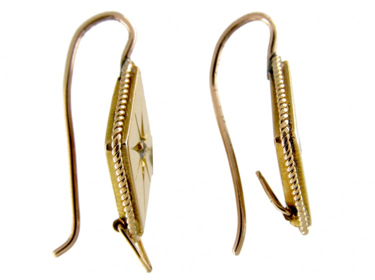 Victorian 18ct Gold Diamond Set Earrings