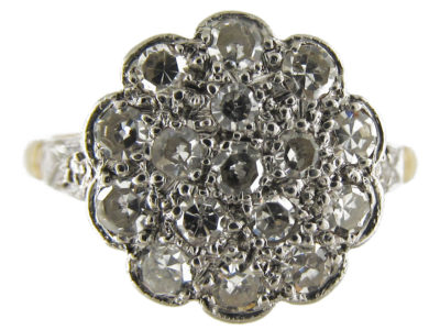 Diamond Large Cluster Edwardian Ring