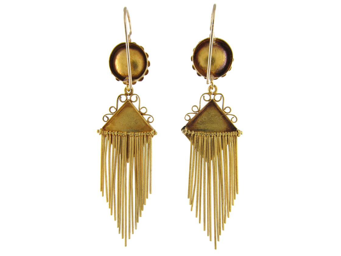 18ct Gold Victorian Tassle Drop Earrings (87E) | The Antique Jewellery ...