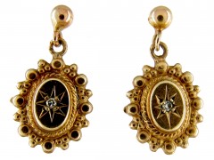 9ct Gold Victorian Diamond Set Earrings
