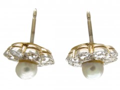 Pearl & Diamond Cluster Earstuds