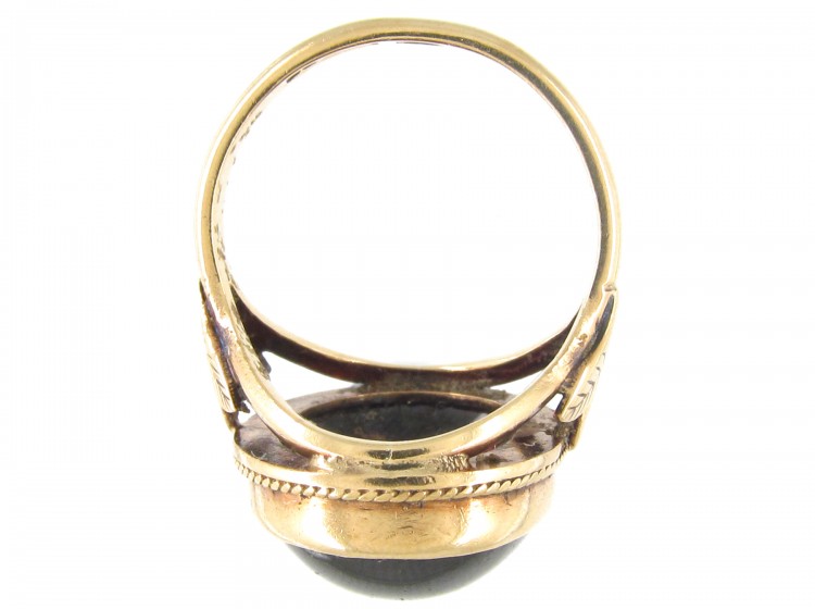 Cabochon Garnet 9ct Gold Edwardian Ring