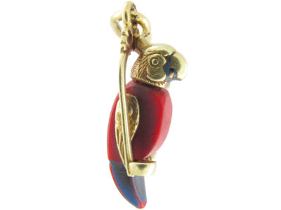 Art Deco Gold Parrot Charm