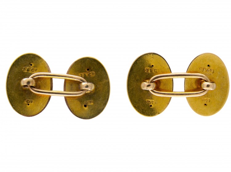 Victorian 15ct Gold Garter Cufflinks