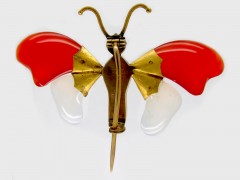 Georgian Gold & Agate Butterfly Brooch