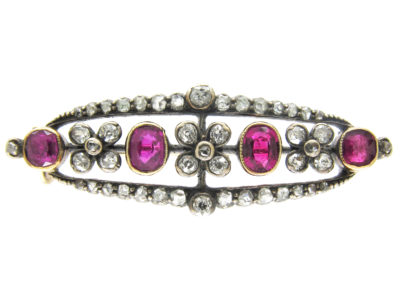 Ruby & Diamond Edwardian Brooch