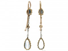 Aquamarine, Diamond & Platinum Edwardian Drop Earrings