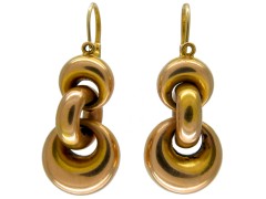 Victorian 15ct Gold Triple Hoop Earrings