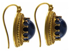 Victorian 18ct Gold & Lapis Earrings