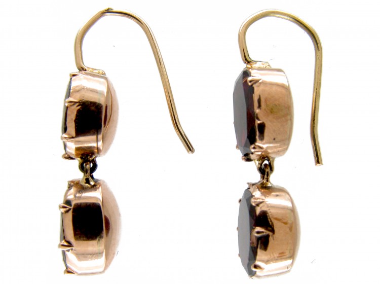 Georgian Double Drop Garnet Earrings
