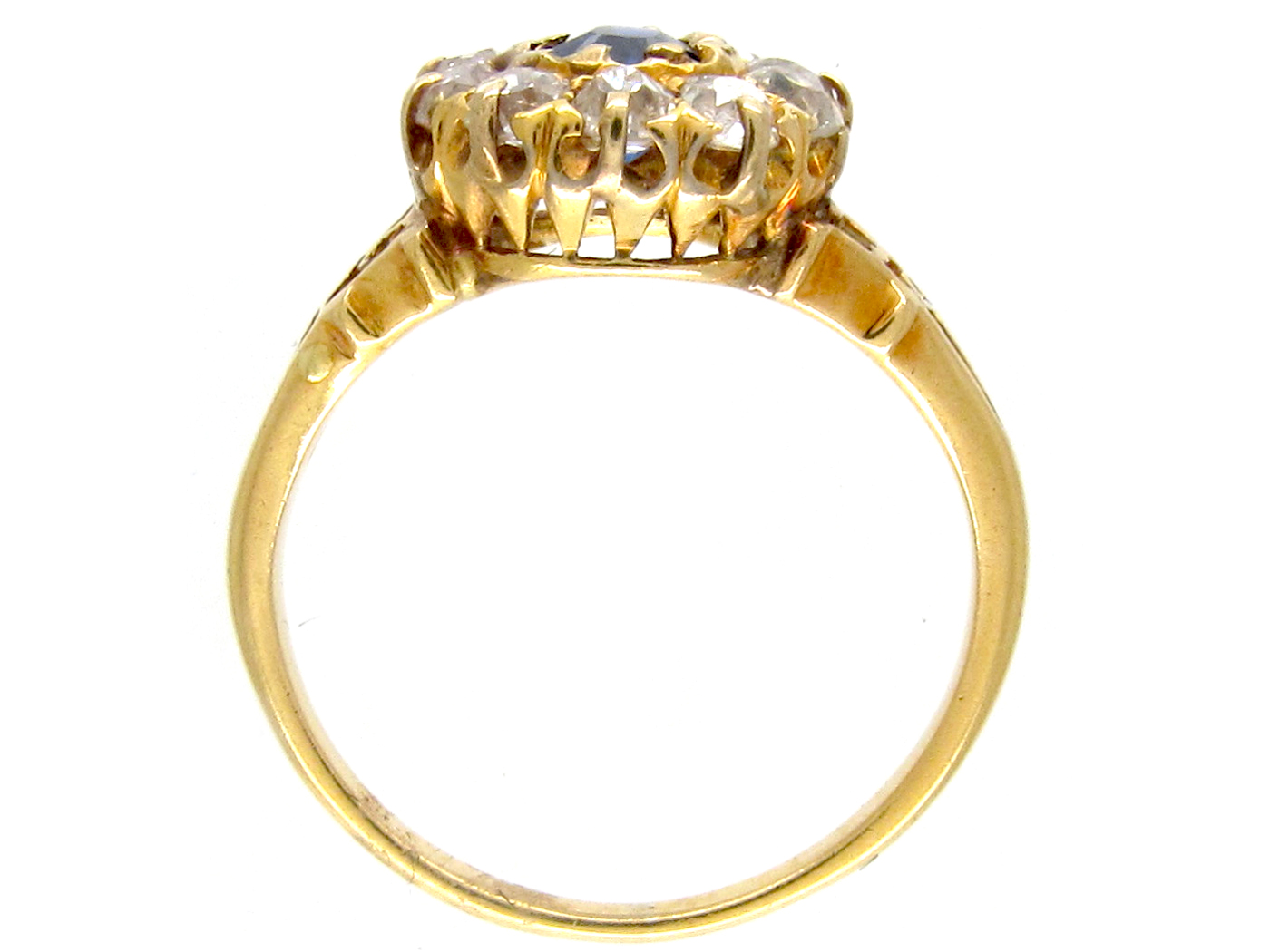 Edwardian 18ct Gold, Sapphire & Diamond Cluster Ring (878L) | The ...