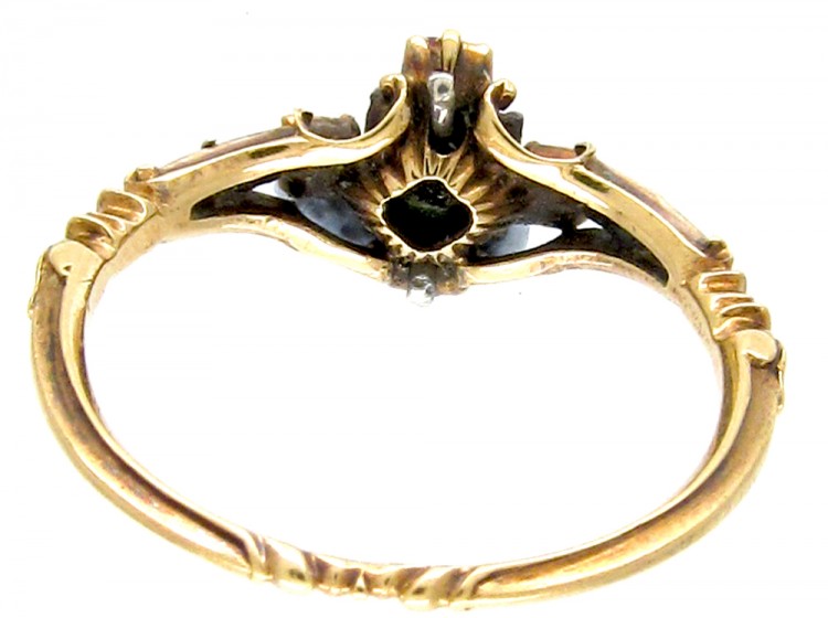Georgian Mine Cut Ruby & Diamond Ring