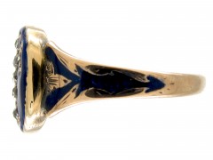 Royal Blue Enamel & Diamond Ring