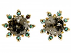Emerald & Diamond Cluster Earrings