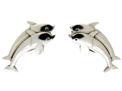 Georg Jensen Silver Dolphin Earrings