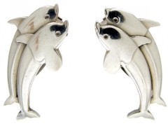 Georg Jensen Silver Dolphin Earrings